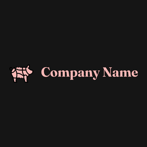 Pig logo on a black background - Comida & Bebida