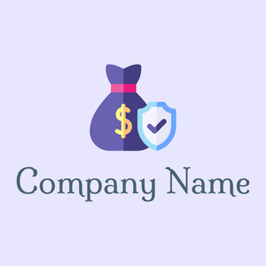 Money bag logo on a Ghost White background - Negócios & Consultoria