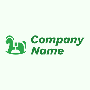 Rocking horse logo on a Honeydew background - Enfant & Garderie
