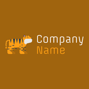 Standing Tiger logo on a Golden Brown background - Tiere & Haustiere