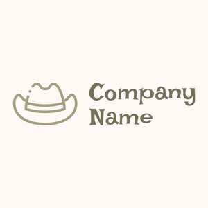 Outlined Cowboy hat logo on a Seashell background - Abstrait