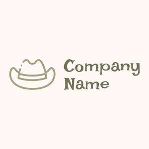 Outlined Cowboy hat logo on a Seashell background - Abstracto
