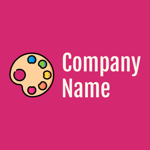 Palette logo on a Cerise background - Enfant & Garderie