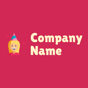 Girl with a party hat logo on a pink background - Arte & Intrattenimento