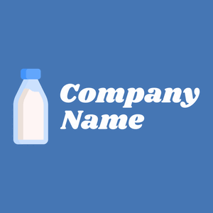 Milk bottle logo on a Steel Blue background - Agricultura