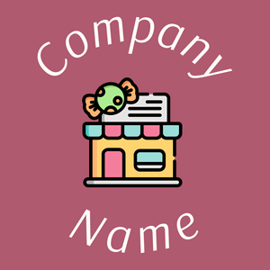 Candy shop logo on a pink background - Abstrakt