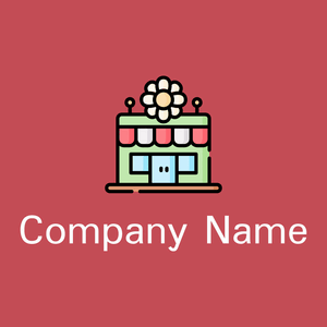 Flower shop logo on a Fuzzy Wuzzy Brown background - Agricultura