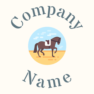Equestrian logo on a Floral White background - Dieren/huisdieren