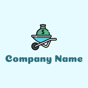 Money bag logo on a Light Cyan background - Abstrait