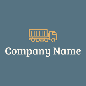 Delivery truck logo on a Kashmir Blue background - Automobile & Véhicule