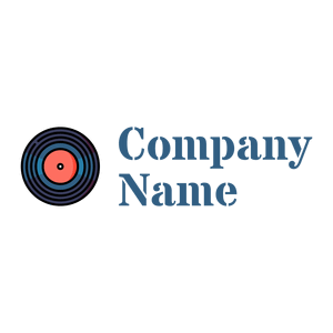 Vinyl record logo on a White background - Abstracto