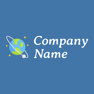 Planet earth logo on a Steel Blue background - Abstrakt