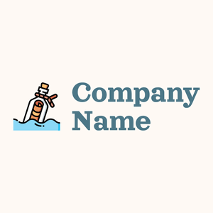 Message in a bottle logo on a Seashell background - Comunicaciones