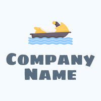 Jet ski logo on a Alice Blue background - Auto & Voertuig