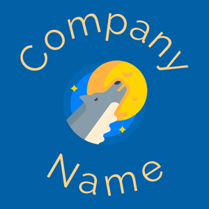 Wolf logo on a Cobalt background - Animais e Pets