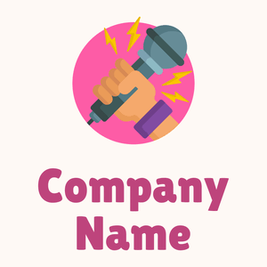 Microphone logo on a Seashell background - Arte & Entretenimiento
