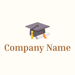 Graduation hat logo on a Floral White background - Educación