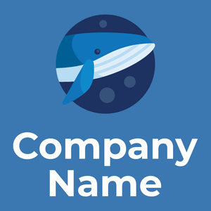 Blue whale logo on a Curious Blue background - Abstrakt