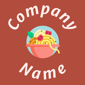 Pasta logo on a Medium Carmine background - Comida & Bebida