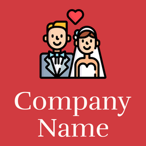 Wedding logo on a Persian Red background - Abstrait