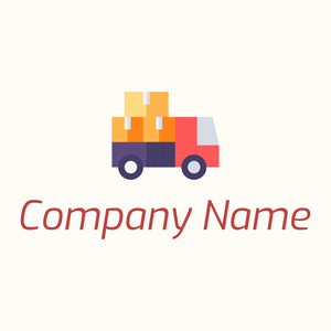 Moving truck logo on a Floral White background - Automotive & Vehicle