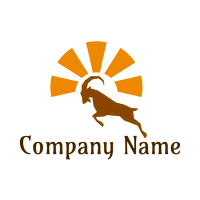 Logo de una cabra con sol naranja - Comunidad & Sin fines de lucro Logotipo