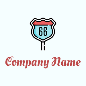 Route logo on a Azure background - Automobile & Véhicule