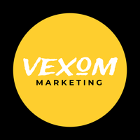Marketing-Logo in einem gelben Kreis - Kommunikation Logo