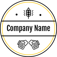 Microbrewery logo with pints of beer - Alimentos & Bebidas