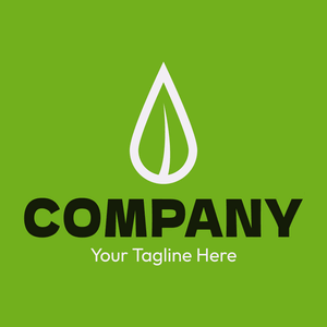 Logo of a leaf in a drop of green water - Paisage