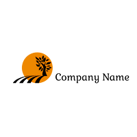 Logotipo de campo y árbol de granja - Medio ambiente & Ecología Logotipo