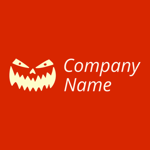 Pumpkin Face logo on a Scarlet background - Abstracto