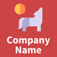 Wolf logo on a Dark Coral background - Animais e Pets