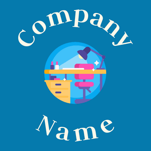 Manicure logo on a Cerulean background - Moda & Belleza