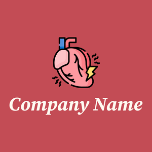 Heart attack logo on a red background - Médicale & Pharmaceutique