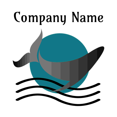 Logotipo minimalista de ballenas y olas - Spa & Estética Logotipo