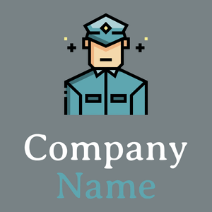 Police officer logo on a Regent Grey background - Abstracto