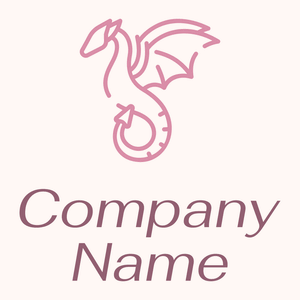 minimalist Dragon logo on a Seashell background - Animais e Pets