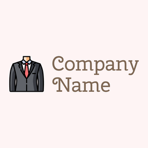 Outlined Suit logo on a Snow background - Abstrato