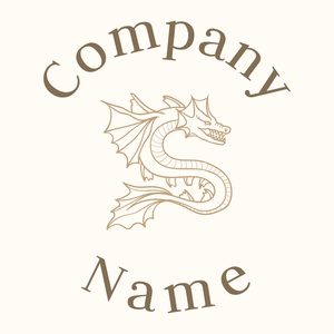 Dragon logo on a Floral White background - Dieren/huisdieren