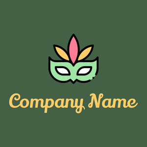 Black Carnival mask on a Grey-Asparagus background - Arte & Entretenimiento