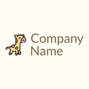 Cute Outlined Giraffe on a Floral White background - Tiere & Haustiere