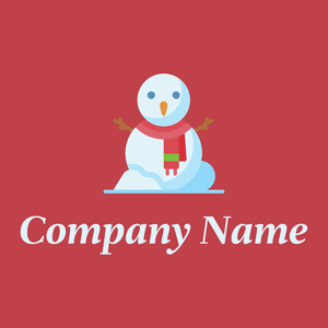 Snowman logo on a Sunset background - Abstrait