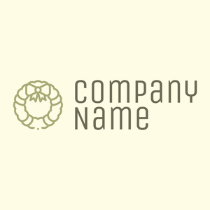 Christmas wreath logo on a Light Yellow background - Abstrait