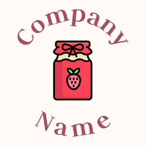 Strawberry jam logo on a Seashell background - Alimentos & Bebidas