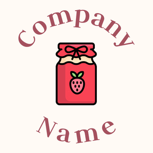 Strawberry jam logo on a Seashell background - Cibo & Bevande