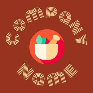Herbal logo on a Burnt Umber background - Fiori