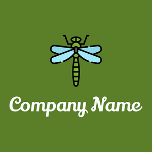 Dragonfly logo on a Fiji Green background - Tiere & Haustiere