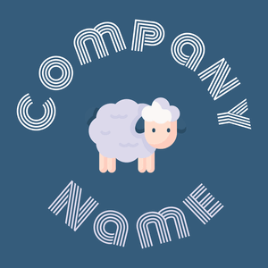 Sheep logo on a Matisse background - Landwirtschaft