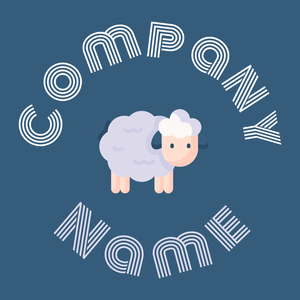 Sheep logo on a Matisse background - Agricultura